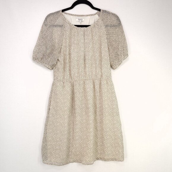 Madewell Dresses & Skirts - Madewell 100% Silk Dress Size 6 Pockets Baby Doll Elastic Waist Sheer Sleeve